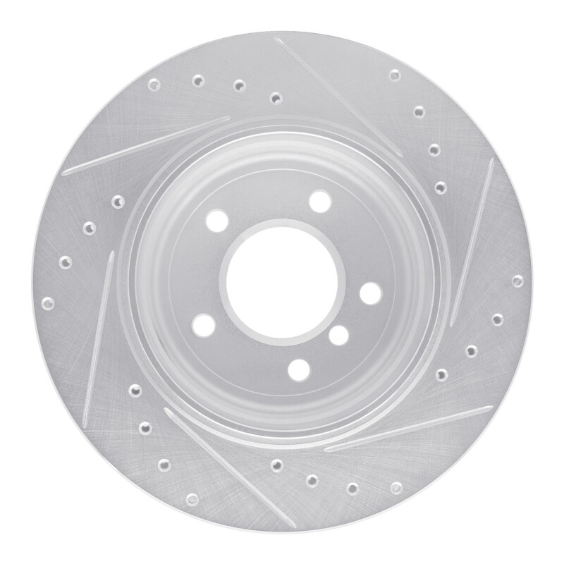 BMW 330CI Brake Rotor (1) - Rear Left - R1 Concepts - Drilled & Slotted - Silver - `01-`06